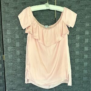 Halston Heritage Light Pink/Blush Off-Shoulder Blouse